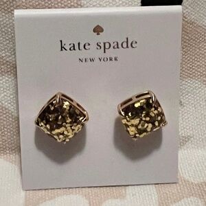 Gold glitter Kate Spade studs